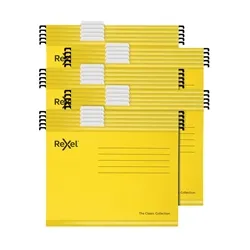 Rexel Classic Suspension Files Foolscap Yellow (25 Pack)
