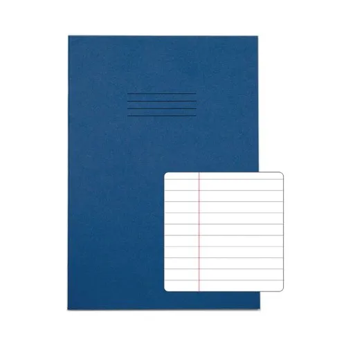Rhino Exercise Book 80 Page 13x9in 8mm Ruled Dark Blue Pack 50