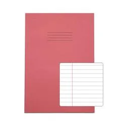 Rhino Exercise Book 80 Page A4 8mm Ruled Pink Contract Pack 50