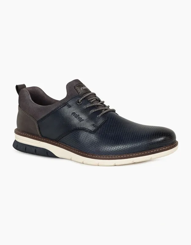 Rieker Men's Bench Mens Casual Shoes - New Navy Lea - Size: 8