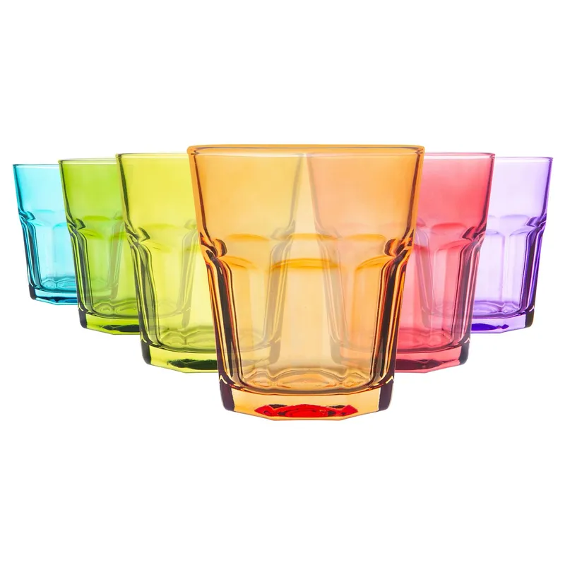 Rink Drink Coloured Water Glasses - 305ml - 6 Colours - Pack of 6 Multicolor