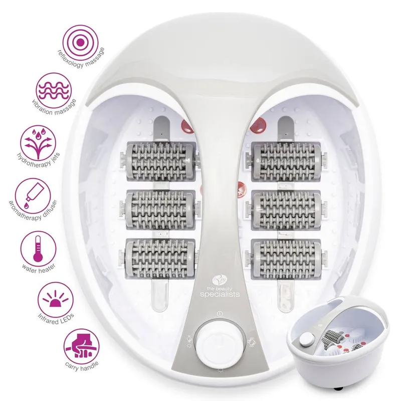 Rio Unisex Deluxe Foot Bath & Spa w/ Roller Massager in White White One Size female