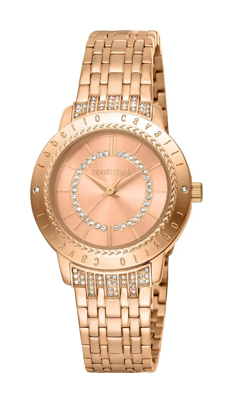 Roberto Cavalli Rc5l030m0075 Womens Quartz Rose Gold Stainless Steel 5 Atm 32 Mm Watch - One Size
