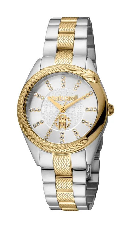 Roberto Cavalli Women's Swiss Quartz Watch in Silver Silver One Size