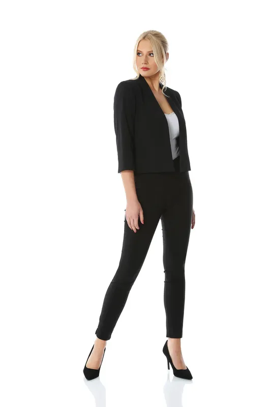 Roman Womens 3/4 Sleeve Rochette Jacket - Black - Size 10 Uk