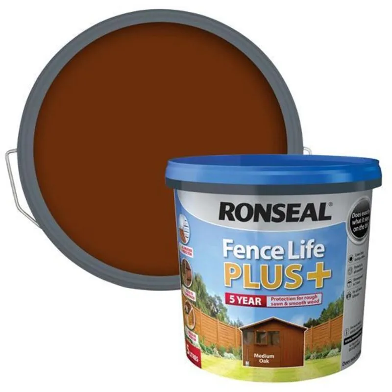 Fence Life Plus+ Medium Oak 5 litre - Ronseal