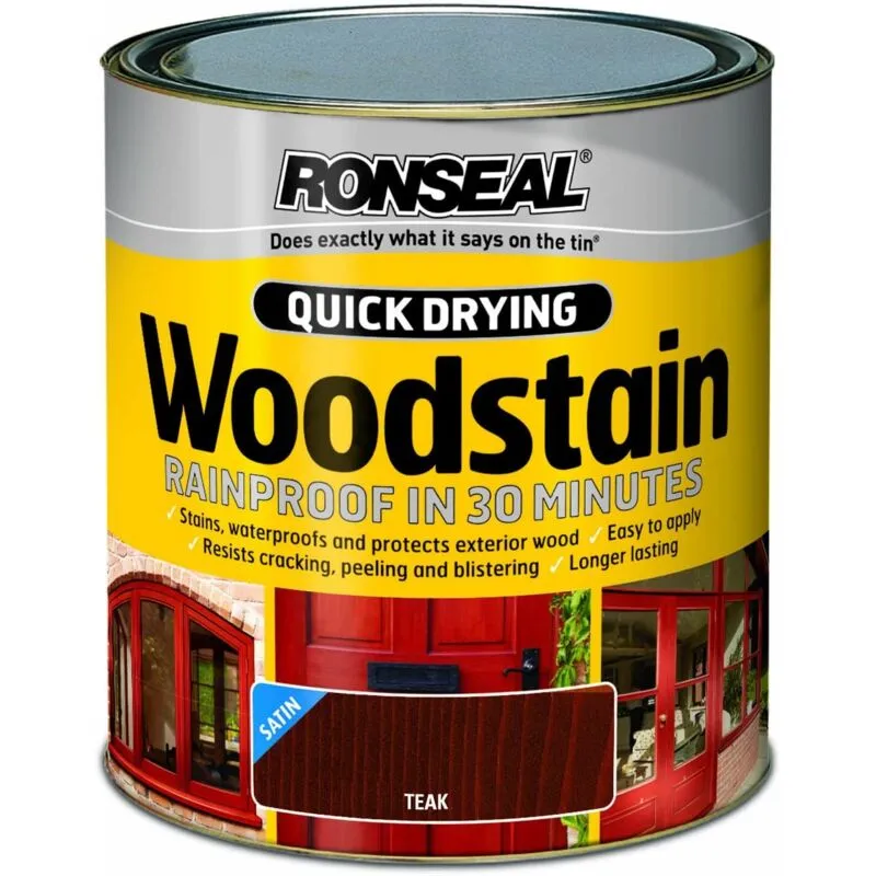 Ronseal Quick Dry Satin Woodstain Teak 250ml