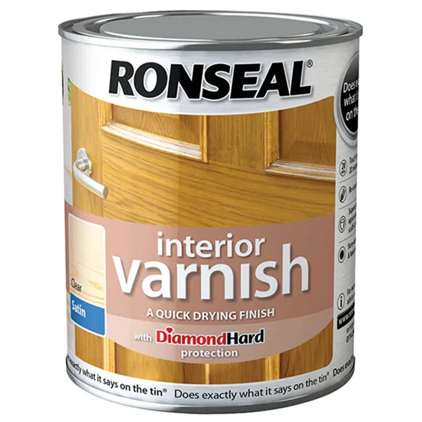 Ronseal 36853 Interior Varnish Quick Dry Gloss Walnut 750ml