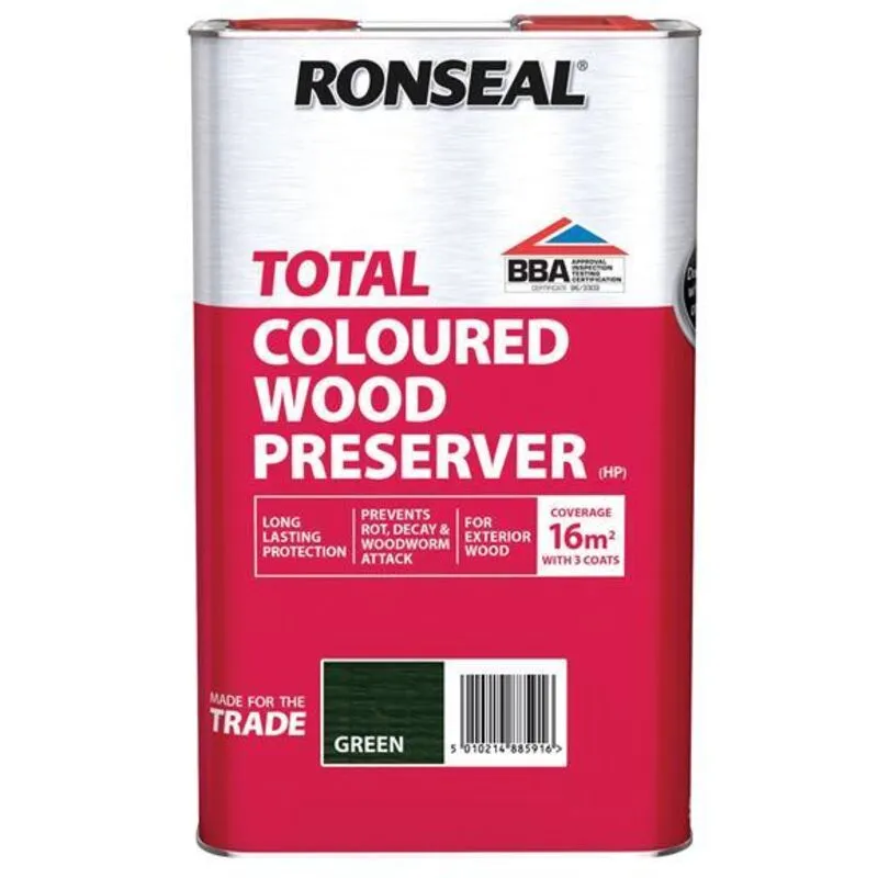 Ronseal 38591 Trade Total Wood Preserver Green 5 litre RSLTTWPGR5L