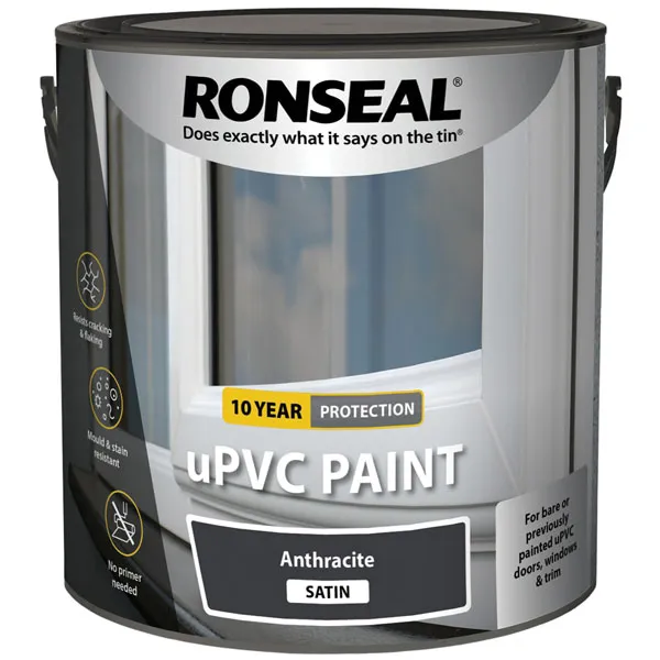 Ronseal 39393 uPVC Paint Black Satin 750ml