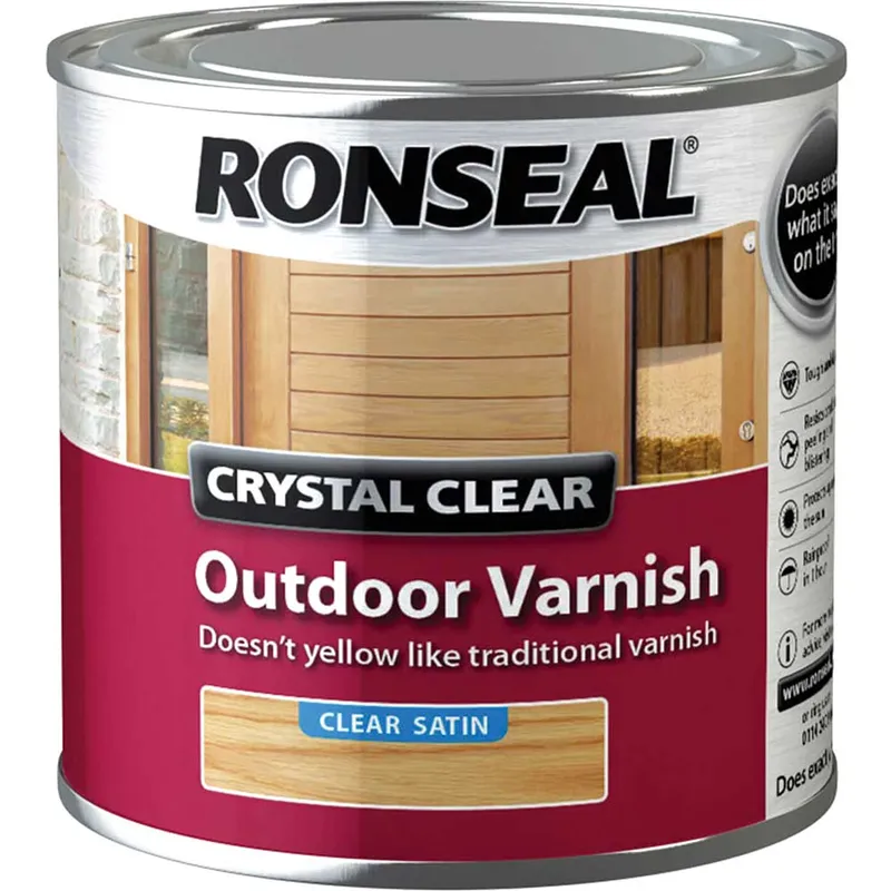 Ronseal 37364 Crystal Clear Outdoor Varnish Satin 250ml