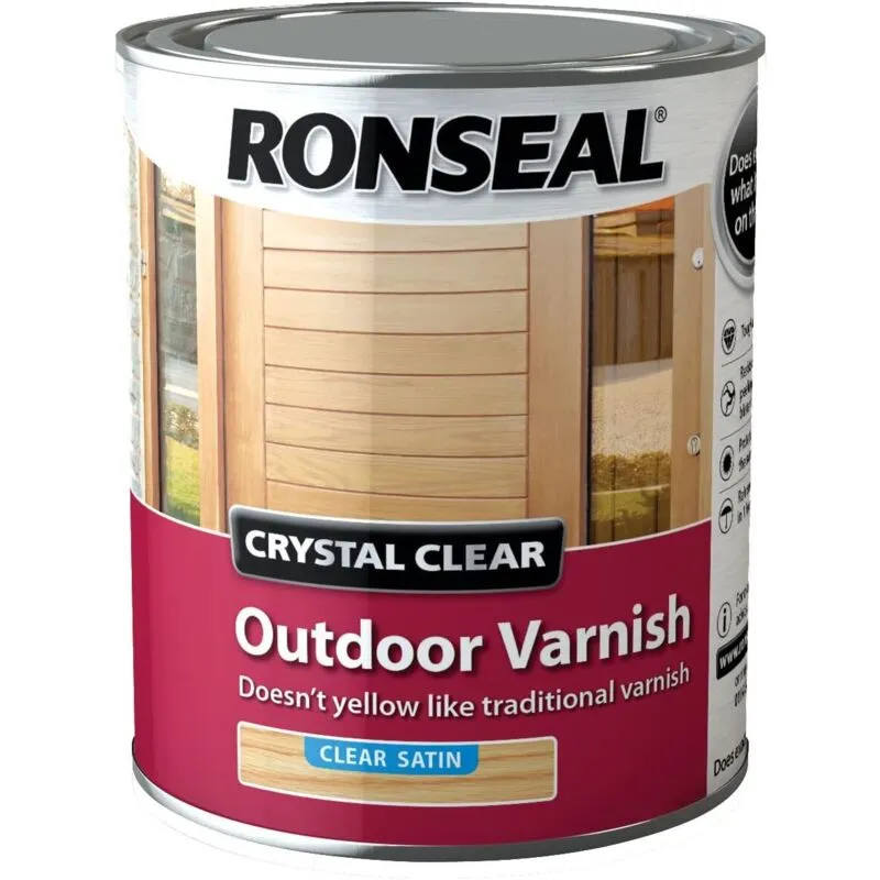 Ronseal Crystal Clear Outdoor Varnish Satin 750ml RSLCCODVS750