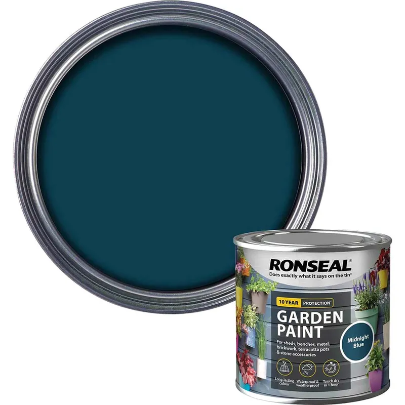Ronseal 37389 Garden Paint Midnight Blue 250ml