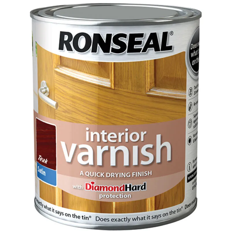 Ronseal Interior Varnish Quick Dry Satin Teak 250ml RSLIVSTE250