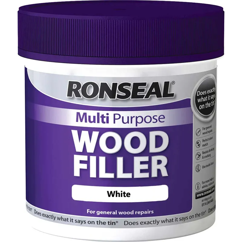 Ronseal Multi Purpose Wood Filler Tub White 465g