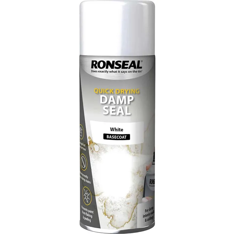 Ronseal 36959 Quick Dry Damp Seal Aerosol White 400ml