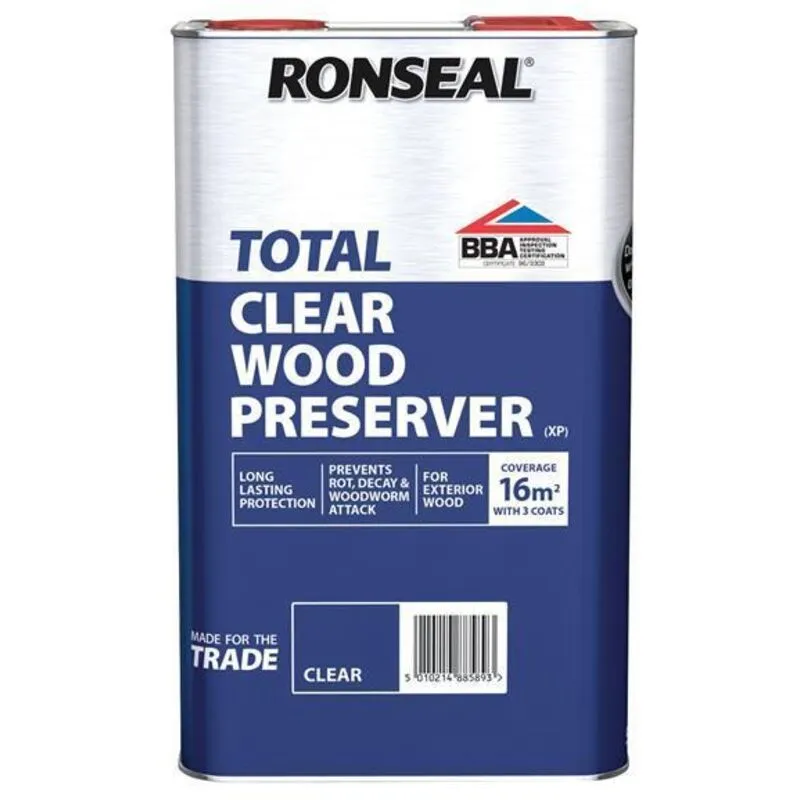 Ronseal Trade Total Wood Preserver Clear 5 litre RSLTTWPCL5L