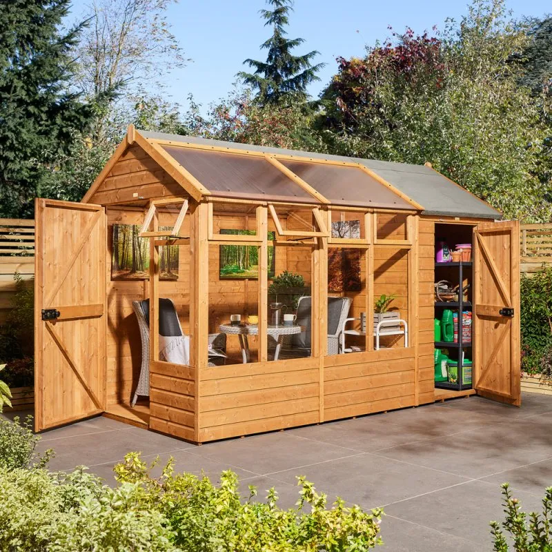 12X6 Timber Growhouse with Store - Rowlinson