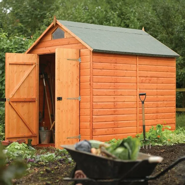 Rowlinsons 8 x 6 Feet Security Shed - L246 x W194.5 x H232 cm in Brown Brown