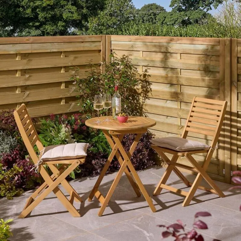 Ashdown Folding Bistro Set with Cushions - Rowlinson