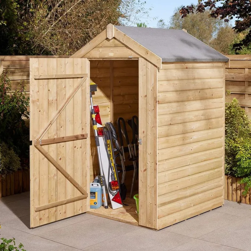 Rowlinson - 4x4 Shiplap Apex Shed Single Door