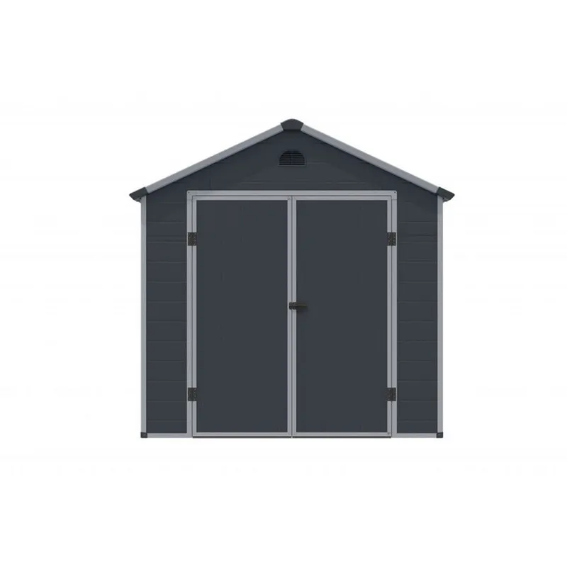 Rowlinson Airevale Plastic Apex Shed 8x6 Dark Grey 242cm W X 192cm D X 239cm H