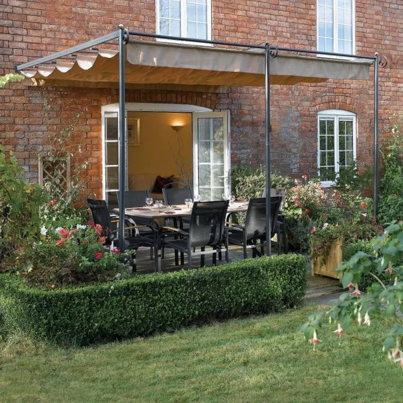 Rowlinsons St. Tropez Canopy - L300 x W330 x H270 cm in Brown Brown