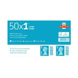 Royal Mail First Class Large Letter Stamps [Pack [Pack 50] - 1LLx50