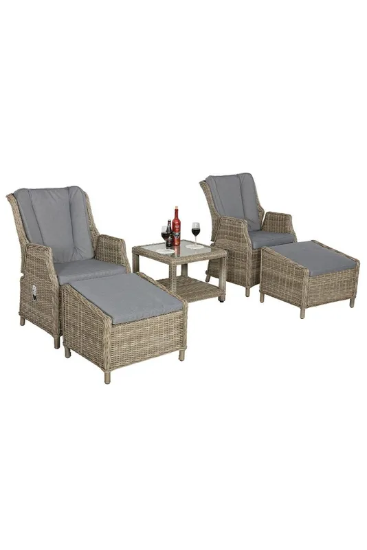 Royalcraft Wentworth 5pc Deluxe Gas Reclining chair set in Natural Natural