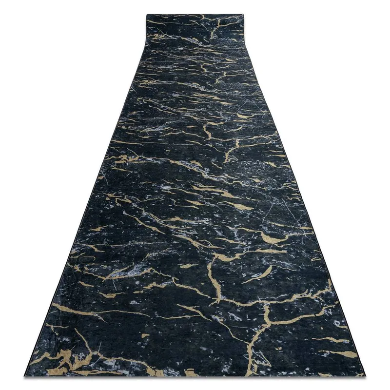 RugsX Anti-Slip Lotus Runner in Black Size: 60 cm x 600 cm Black 60 cm x 600 cm