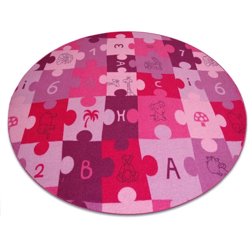 Rugsx Carpet circle puzzle purple purple round 150 cm