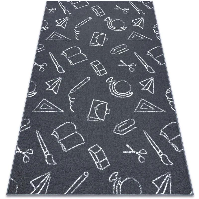 Rugsx Carpet for kids School children's grey grey 100x250 cm