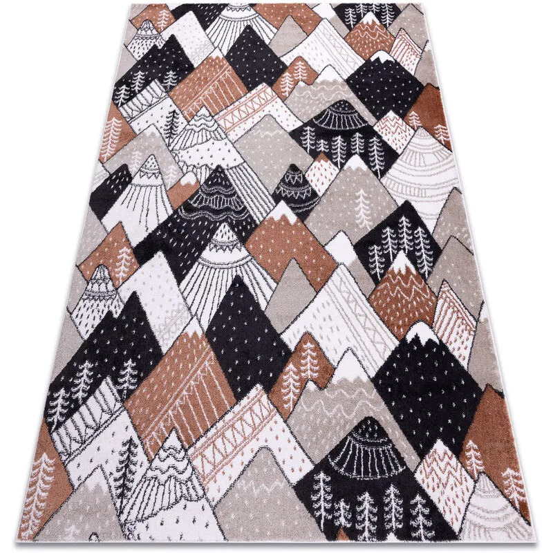 Rugsx Carpet fun Tops for children, mountains, peaks cream multicolour 80x150 cm