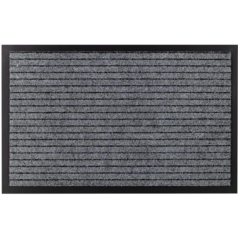 Rugsx - Doormat antislip dura 2862 outdoor, indoor, gum - grey grey 66x185 cm