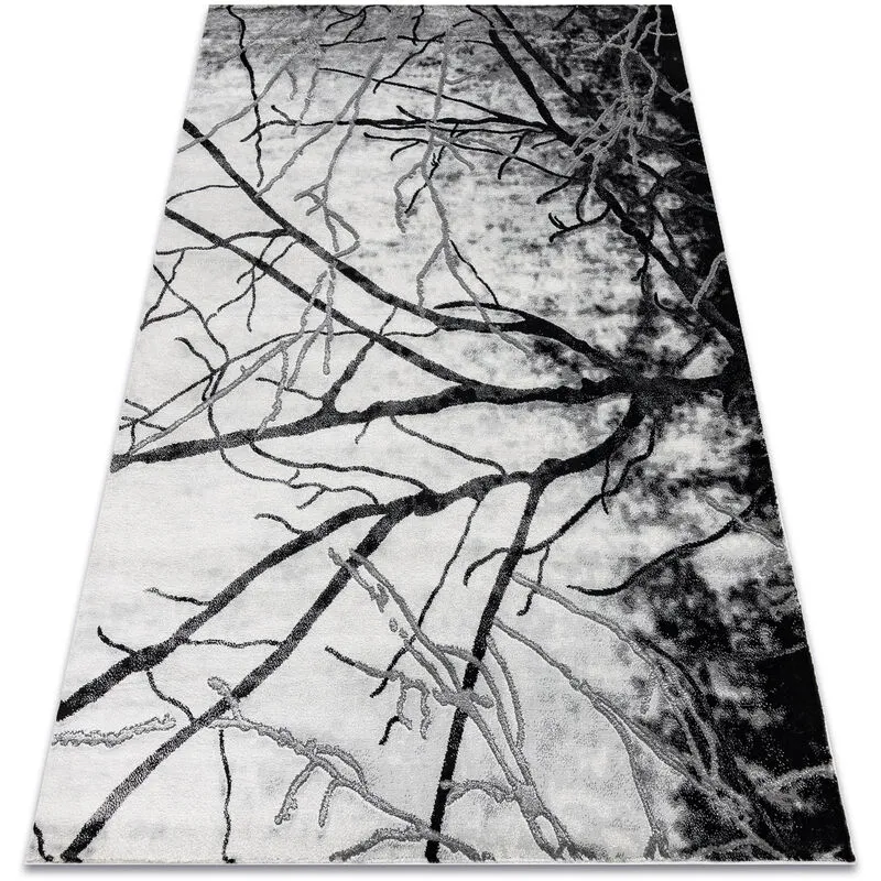 Rugsx - Exclusive emerald Carpet 3820 glamour, stylish tree silver grey 80x150 cm