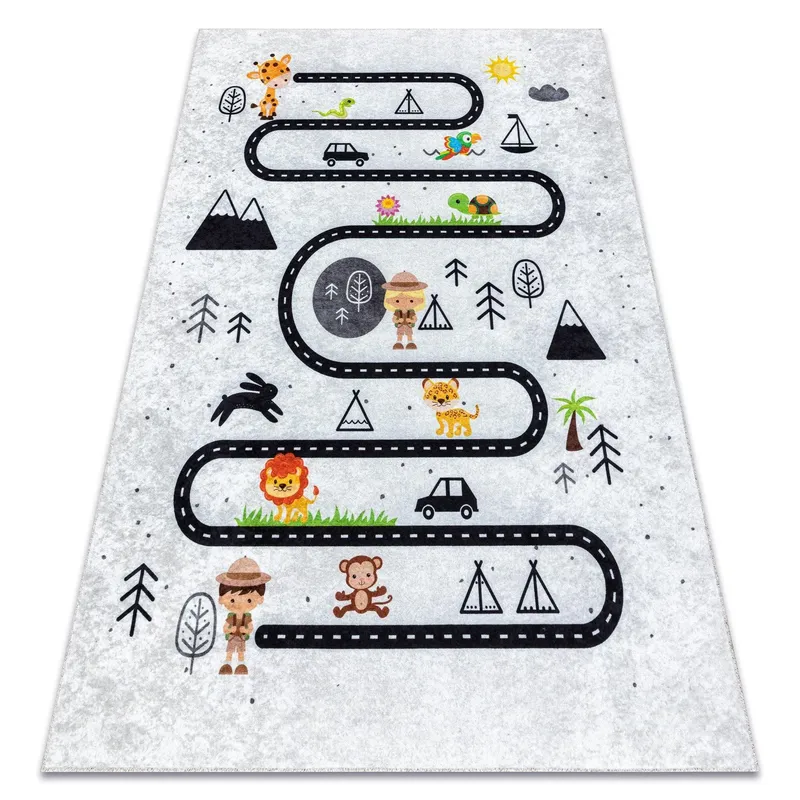 RugsX Junior Rug in Grey Size: 80 cm x 150 cm Grey 80 cm x 150 cm