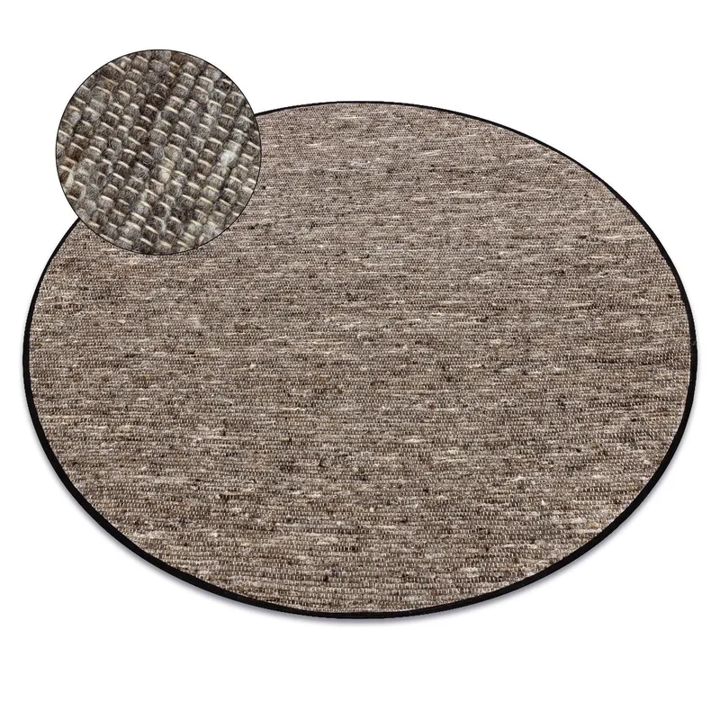 RugsX Nepal Rug in Grey Size: 120 cm diameter Grey 120 cm diameter