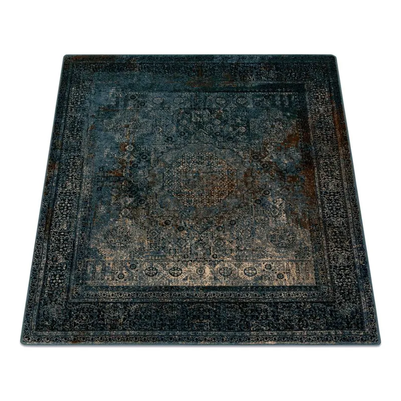 RugsX Wool Omega Rug in Blue Size: 135 cm x 135 cm Blue 135 cm x 135 cm