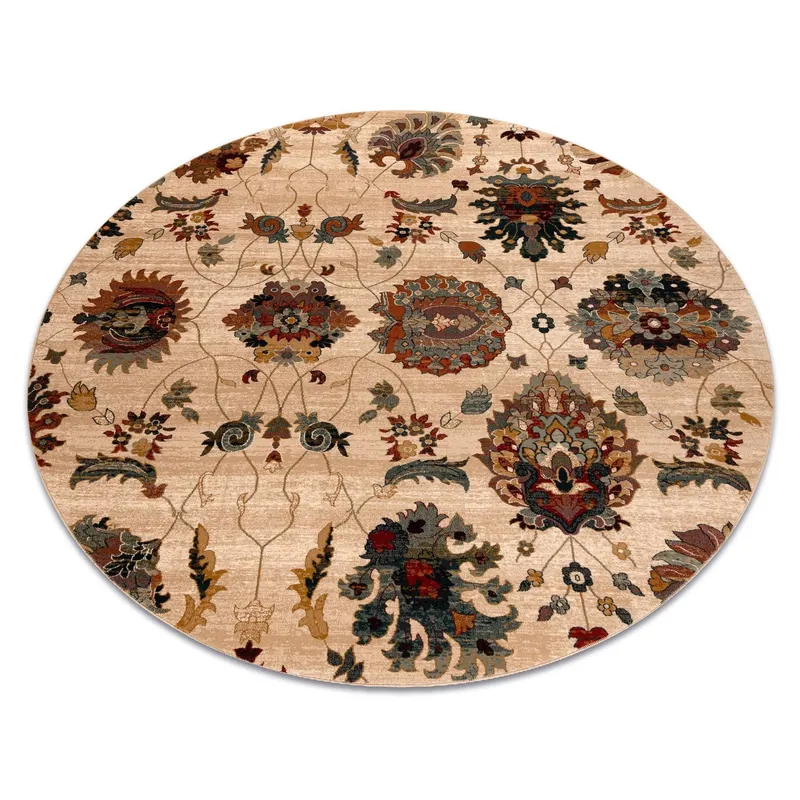 RugsX Wool Superior Rug in Yellow Size: 200 cm diameter Yellow 200 cm diameter