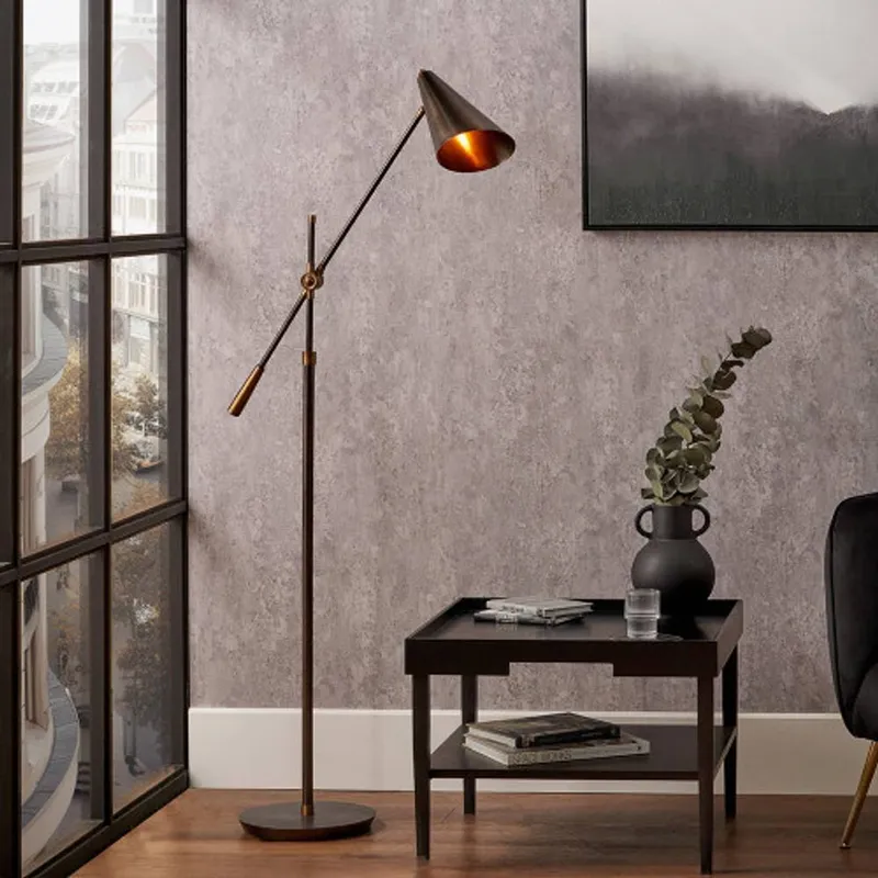 Ruma Antique Bronze & Antique Brass Adjustable Task Floor Lamp - Bronze