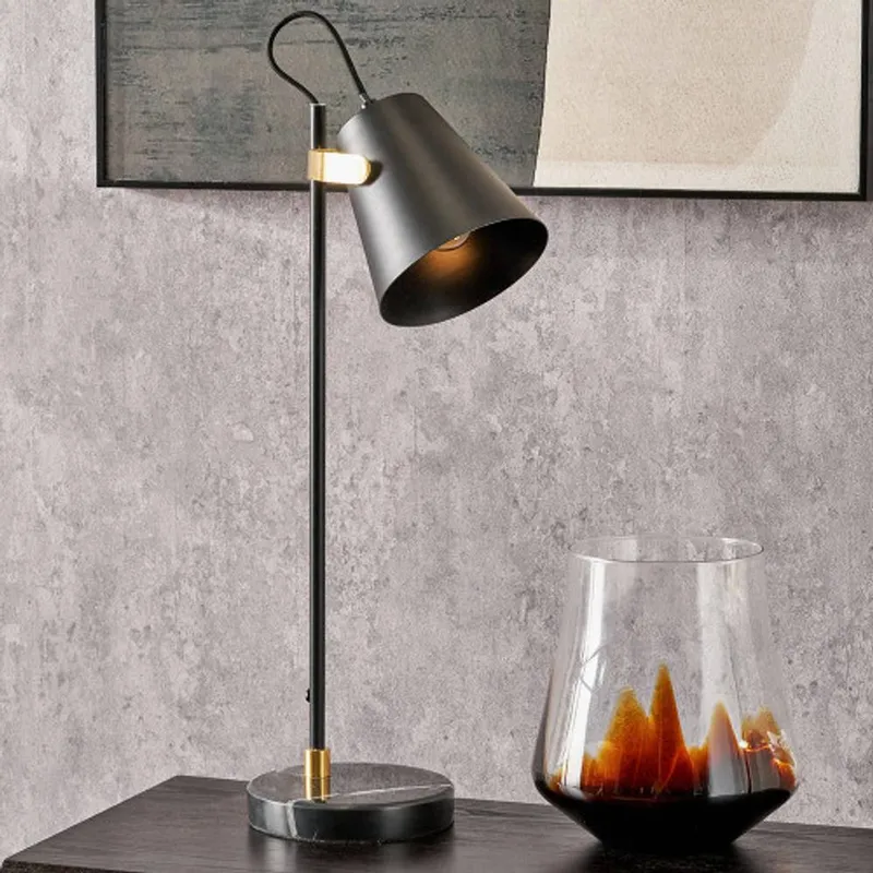 Ruma Black & Brushed Brass Task Table Lamp - Black