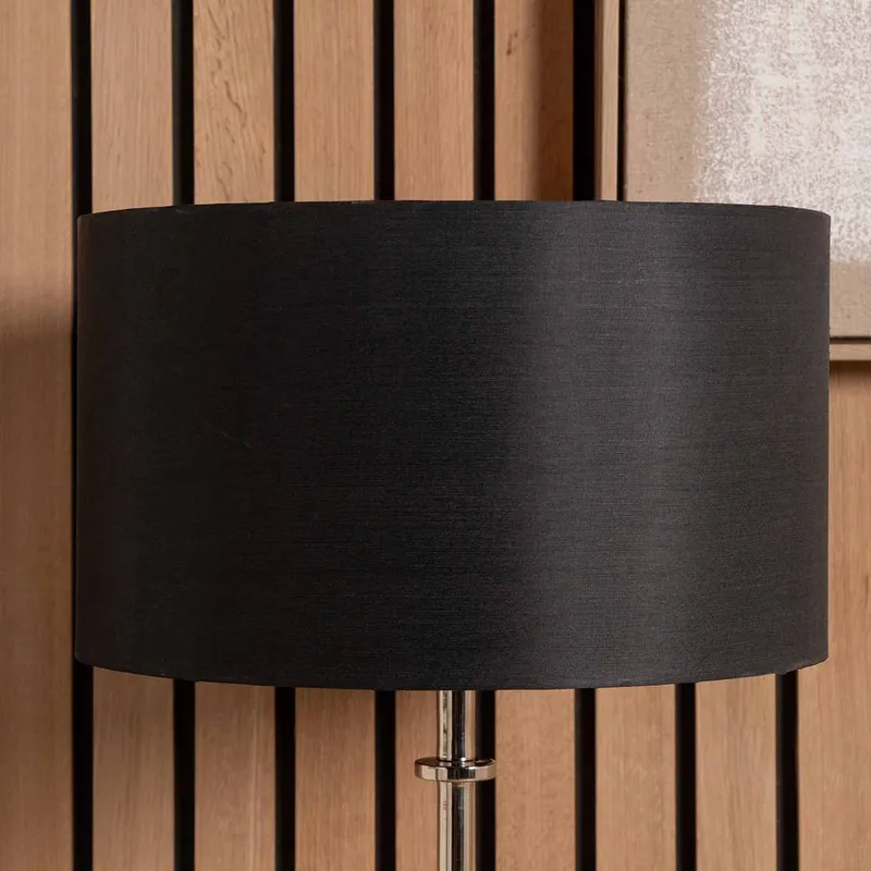 Ruma Black Silk Lined Cylinder Shade for Table Lamps Size: 14 inches Black 14 inches