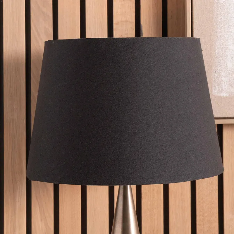 Ruma Black Tapered Cotton Lamp Shade for Table Lamps & Floor Lamps Size: 14 inches Black 14 inches