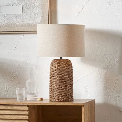 Ruma Brown Woven Seagrass Table Lamp Brown