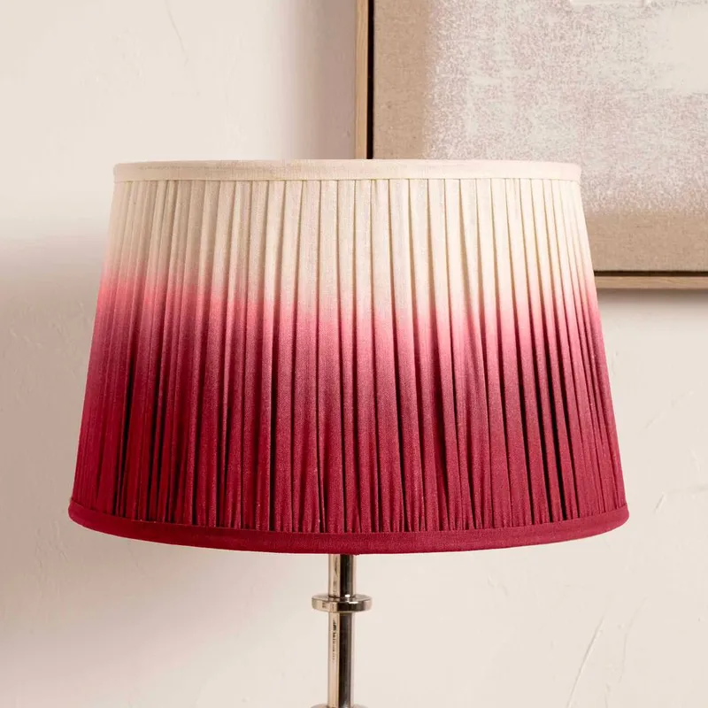 Ruma Unisex Fuchsia Pink Ombre Pleated Tapered Lamp Shade for Table Lamps Size: 10 inches Pink 10 inches female