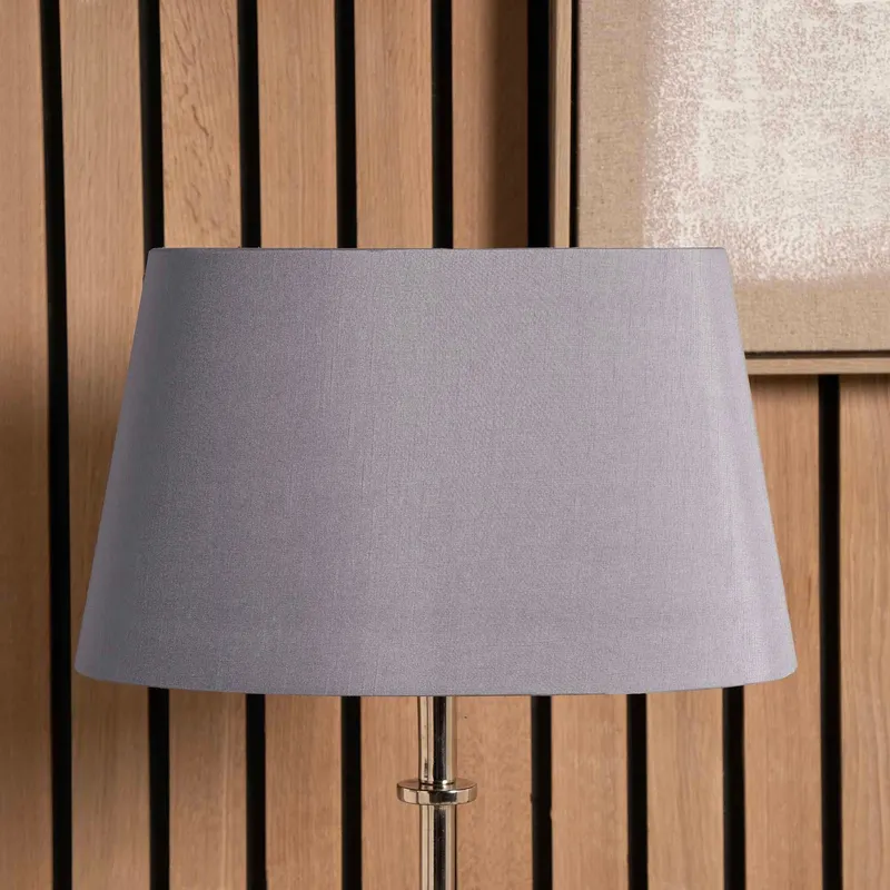 Ruma Grey Oval Poly Silk Tapered Lamp Shade For Table Lamps Size: 20 inches - Grey