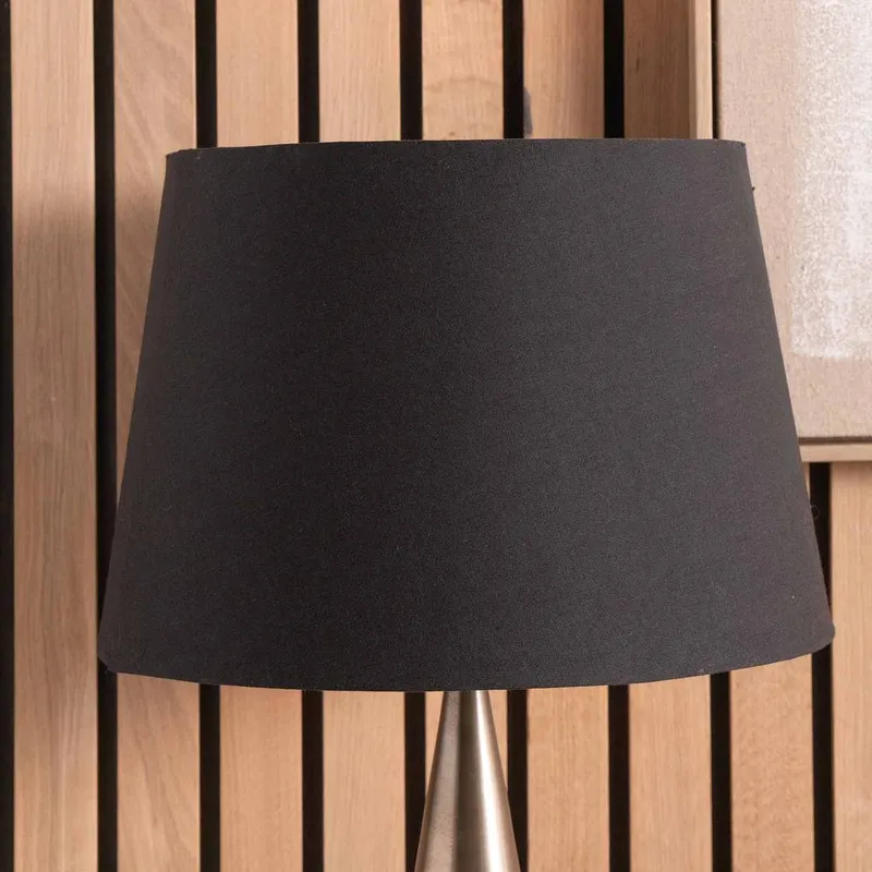 Ruma Black Tapered Cotton Lamp Shade for Table Lamps & Floor Lamps Size: 10 inches - Black