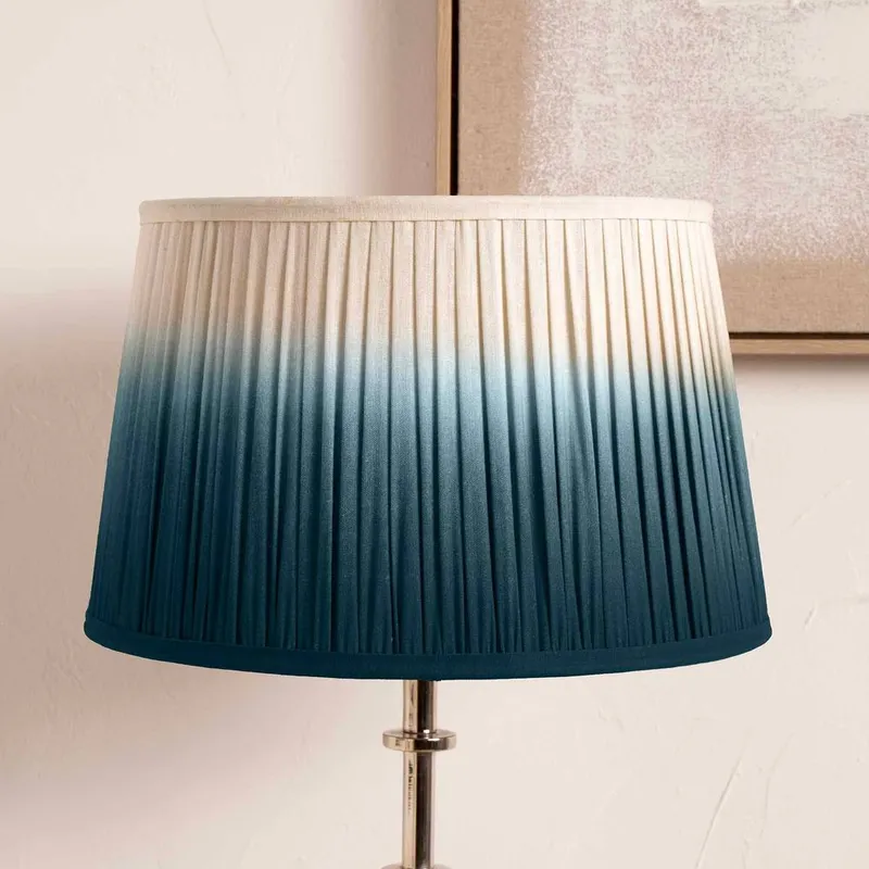 Ruma Blue Ombre Pleated Tapered Lamp Shade for Table Lamps Size: 16 inches - Blue - Size: 16 inches