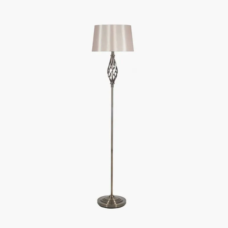 Ruma Elegant Silver Metal Swirl Modern Living Room Lamp Twist Design in Gold Gold