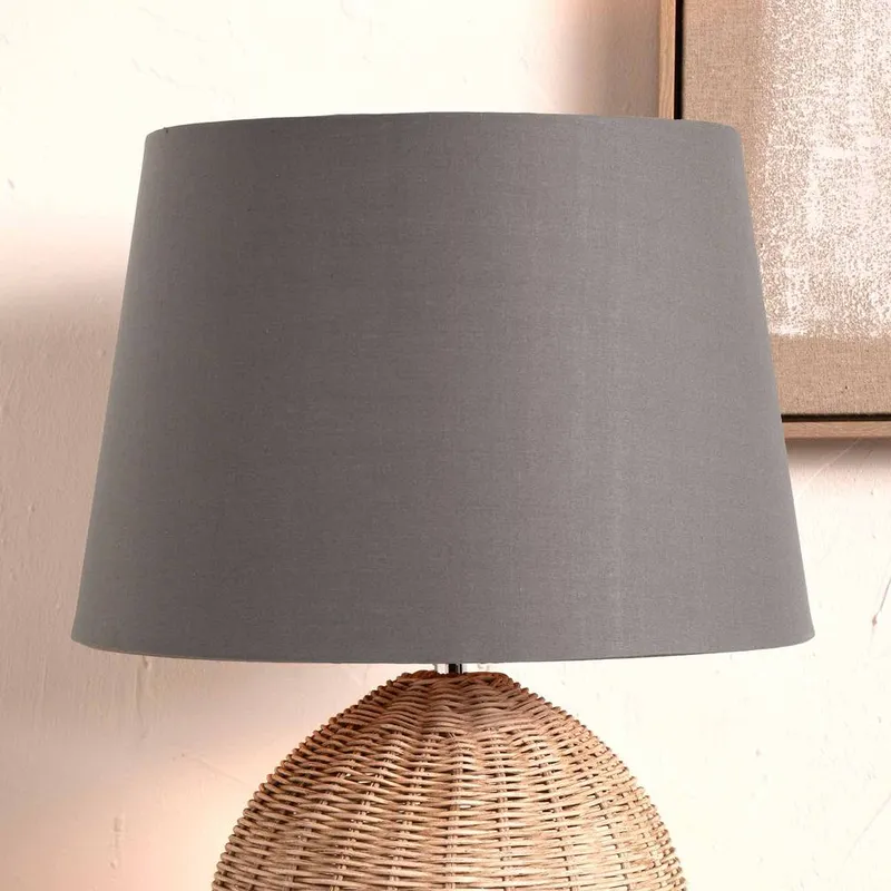 Ruma Grey Tapered Poly Cotton Lamp Shade for Table Lamps & Floor Lamps Size: 12 inches Grey 12 inches